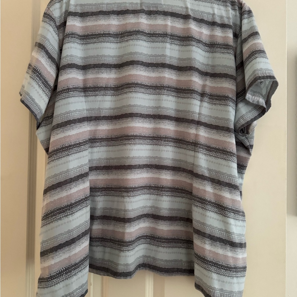 Butter Soft Striped Scrub Top 3x